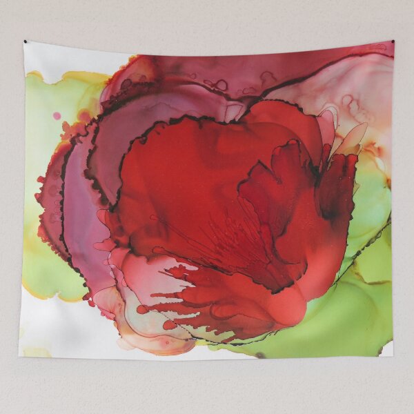 Item preview, Red Floral painting by Minisa Robinson designed and sold by MinisaRobinson.