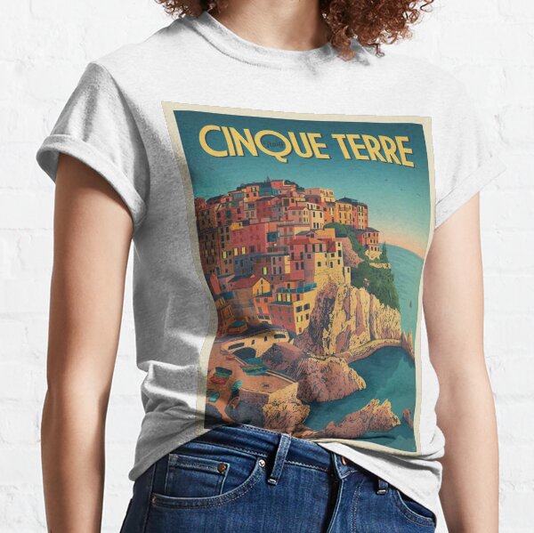 Cinque Terre Italy Framed Art Print Classic T-Shirt