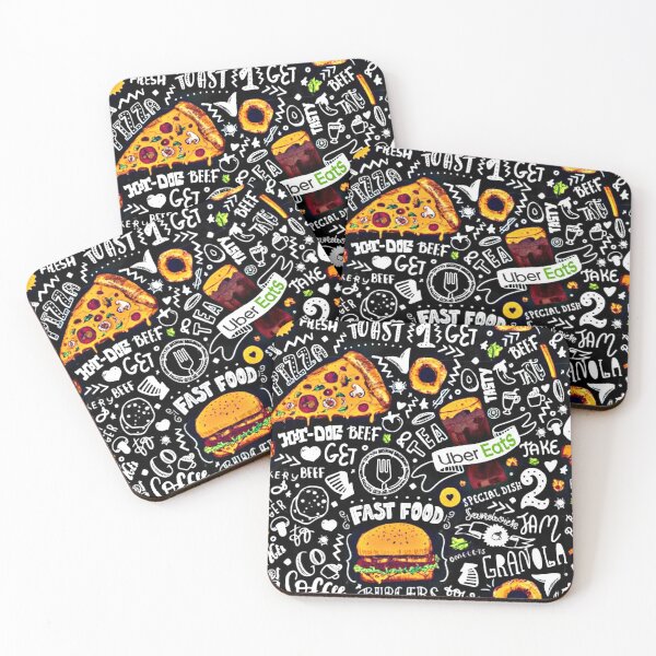 Item preview, UberEats Fast Food Doodle Art designed and sold by PureCreations.