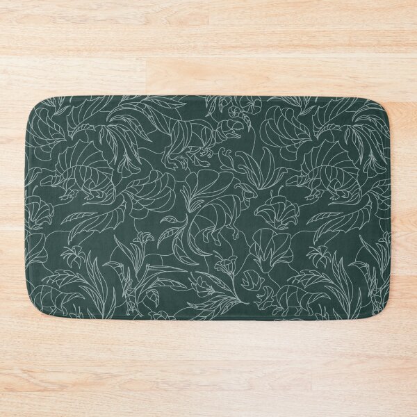 Item preview, Hidden Dinosaurs - Floral Pattern - Teal and Silver designed and sold by tanimator.