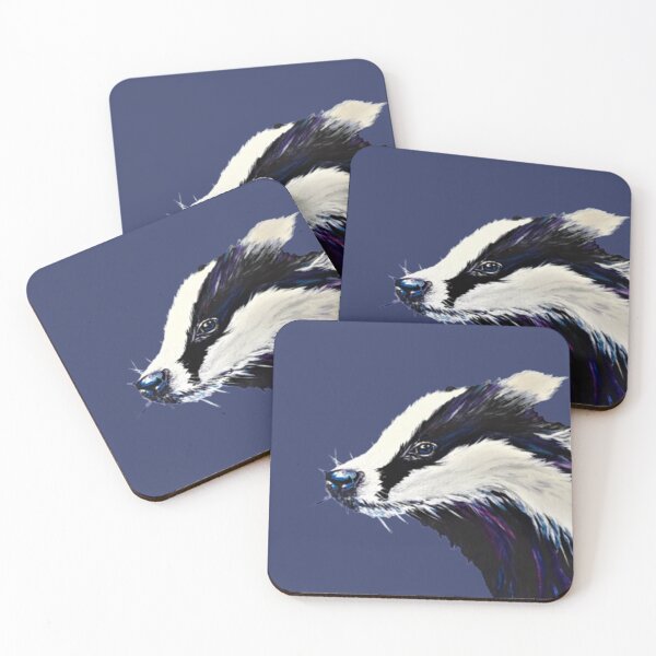 Item preview, Denim Blue Charlie Badger - Original Acrylic design designed and sold by ArtbyCathyUK.