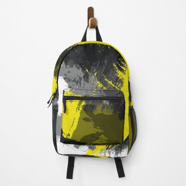 Vista previa del artículo con la obra «Salpicadura de pintura amarilla y negra», diseñado y vendido por Design Minds Boutique.