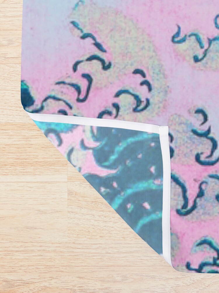 Alternate view of Vaporwave Aesthetic Great Wave Off Kanagawa Retro Sunset Shower Curtain