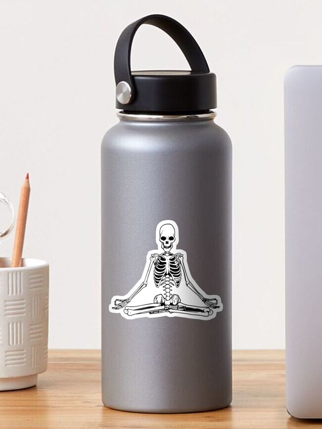 Thumbnail 1 of 3, Sticker, Yoga meditating skeleton designed and sold by SebastianKraine.