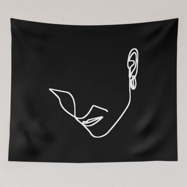 Item preview, Abstract Female - Art Line Drawing - Portrait Graphic Black designed and sold by RLYGR8.