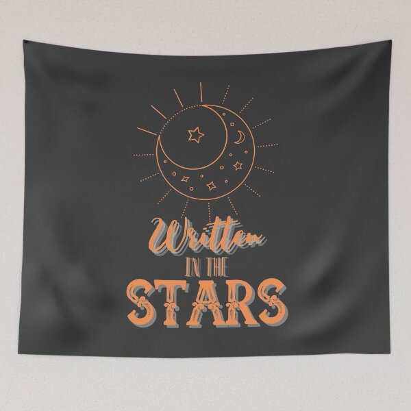 Artikelvorschau, Written In The Stars (orange auf Kohle) entworfen und verkauft von theBlueKazoo.