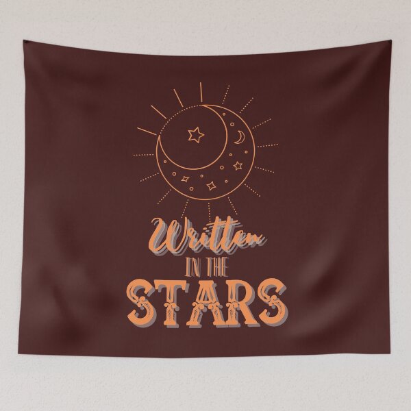 Artikelvorschau, Written In The Stars (Orange auf gebranntem Braun) entworfen und verkauft von theBlueKazoo.