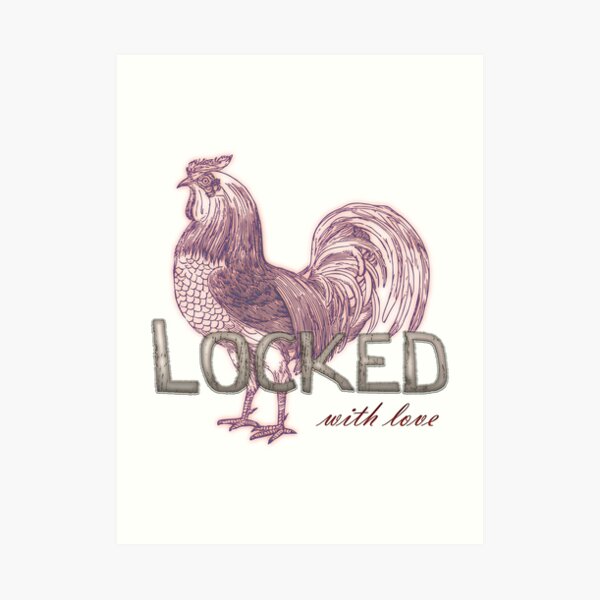 Locked cock, with love Art Print