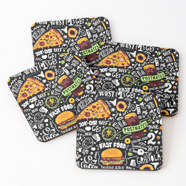 Item preview, Postmates Fast Food Doodle Art designed and sold by PureCreations.