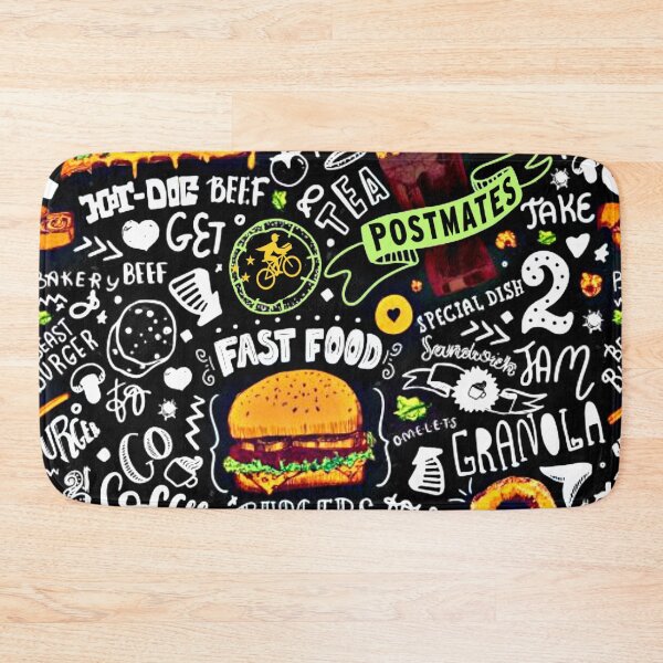 Item preview, Postmates Fast Food Doodle Art designed and sold by PureCreations.