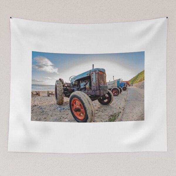 Item preview, Close up and fisheye view of tractor on Cromer beach designed and sold by yackers1.