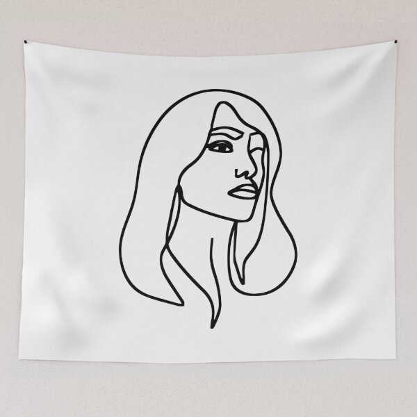 Item preview, Abstract Modern Female Portrait Line Drawing designed and sold by RLYGR8.