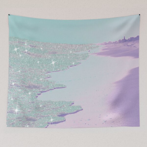 Item preview, fantasy dream glitter beach ocean purple designed and sold by mariahmoniquedesign.