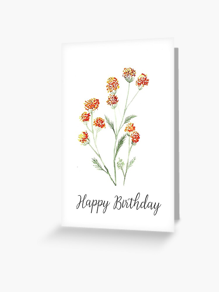 Tarjetas de felicitación «Feliz cumpleaños flores amarillas» de saraburke24  | Redbubble