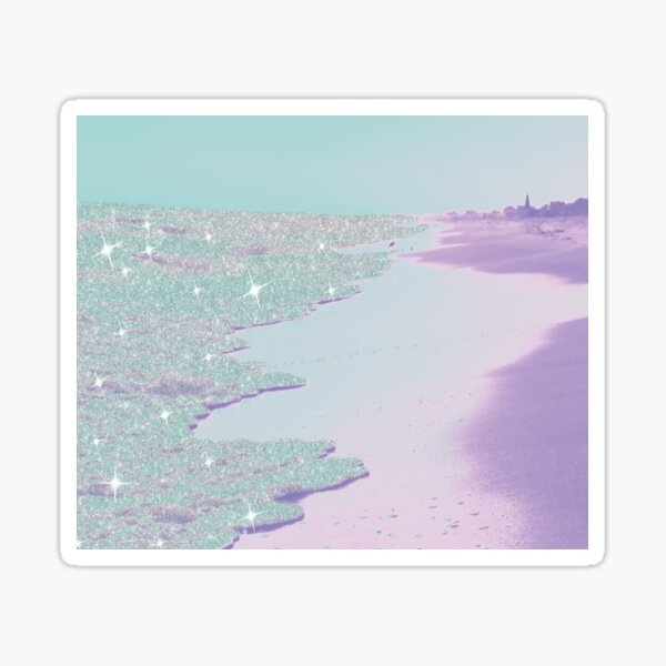 fantasy dream glitter beach ocean purple Sticker