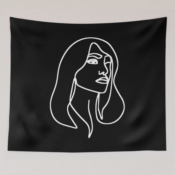 Item preview, Abstract Modern Female Portrait Line Drawing Black designed and sold by RLYGR8.