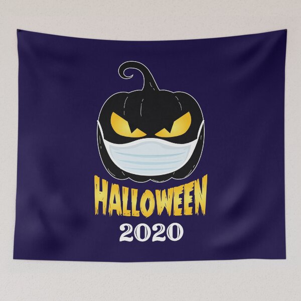 Item preview, Pumpkin wearing facemask funny halloween costume designed and sold by w1ckerman.