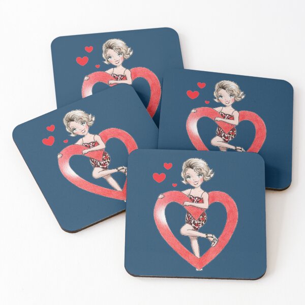 Item preview, Loving heart cartoon Marilyn Monroe girl  designed and sold by Katerina Makarova.