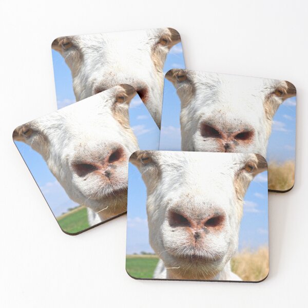 Item preview, happy goat face, alien goat nose  designed and sold by Stephanie  Skeem.