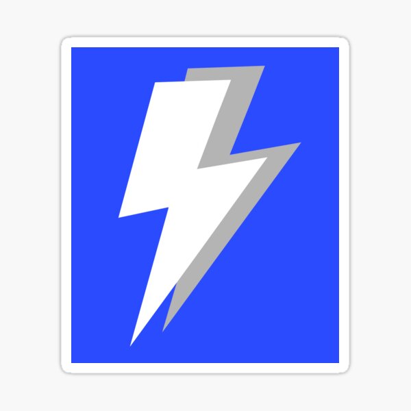 Item preview, White and Grey Lightning on a Bright Blue Background designed and sold by OneThreeSix.