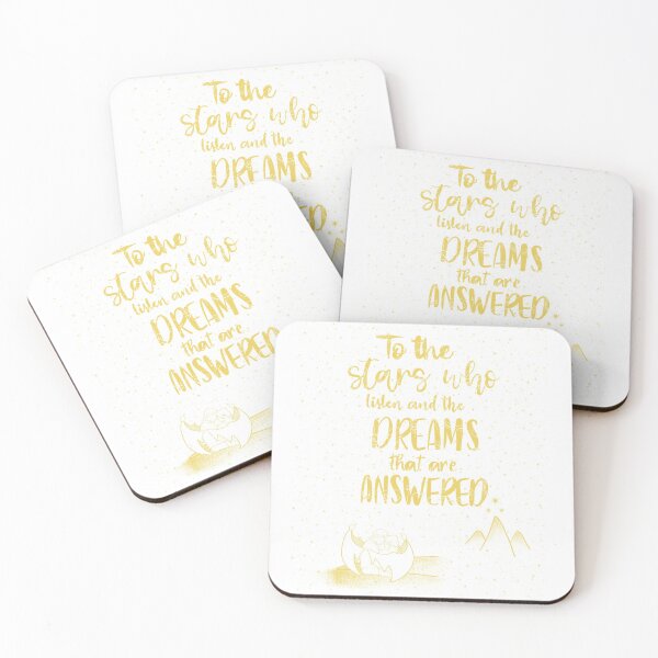 Item preview, 'To the stars who listen and the dreams that are answered' Design in gold and white designed and sold by apencilholder.