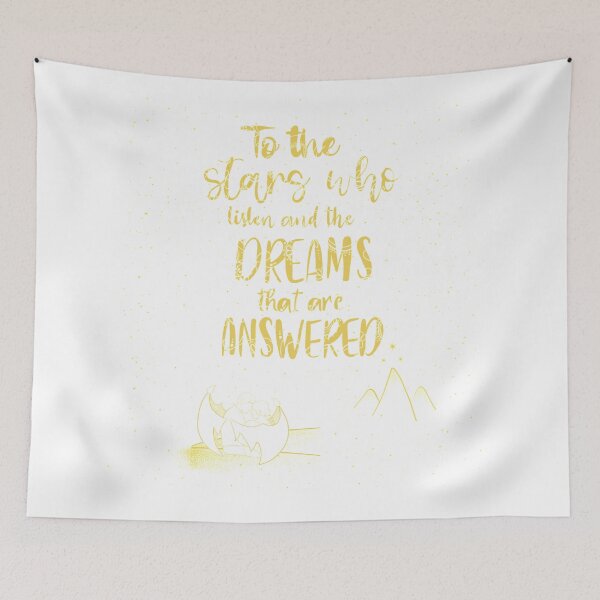 Item preview, 'To the stars who listen and the dreams that are answered' Design in gold and white designed and sold by apencilholder.