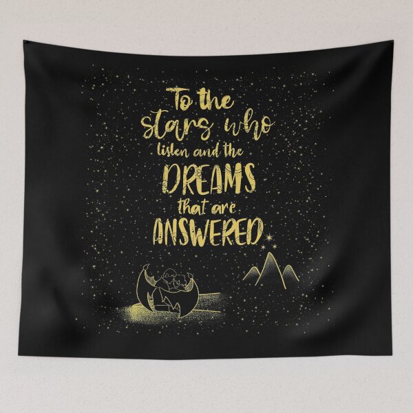 Item preview, 'To the stars who listen and the dreams that are answered' Design in gold and black designed and sold by apencilholder.