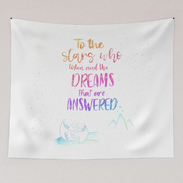 Item preview, 'To the stars who listen and the dreams that are answered' Design in rainbow on white designed and sold by apencilholder.