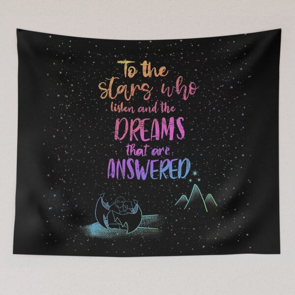 Item preview, 'To the stars who listen and the dreams that are answered' Design in rainbow on black designed and sold by apencilholder.