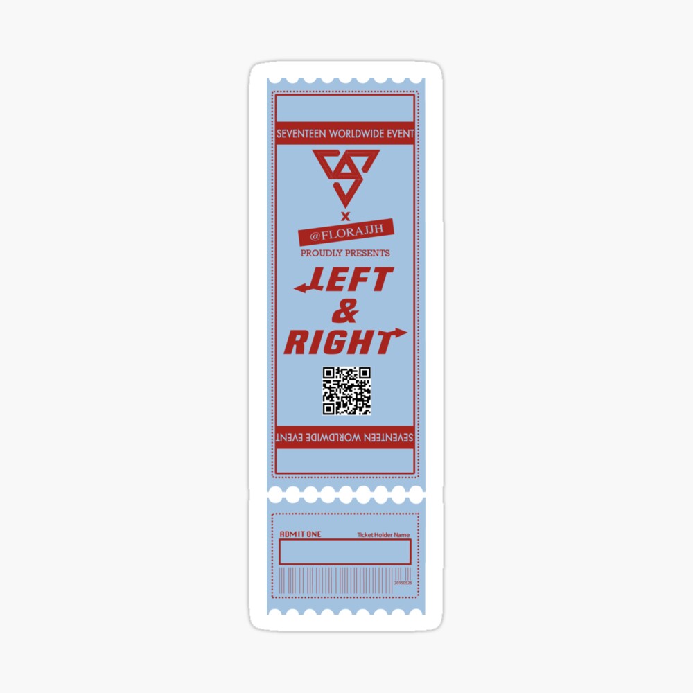 seventeen left and right ticket art board print by florajjh redbubble