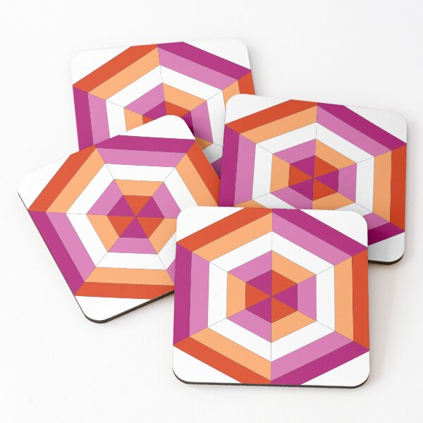 Item preview, Lesbian flag hexagon designed and sold by micraelle.