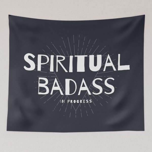 Item preview, Spiritual Badass In Progress Black and White designed and sold by Pink Mint.