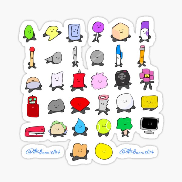 Bfdi All Contestants Pack Part 2 Sticker For Sale By Msbonnie Redbubble 2110