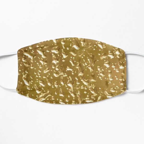 Golden Water Droplets Flat Mask