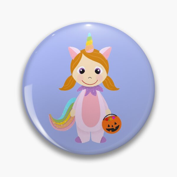 Item preview, Unicorn Girl Trick or Treater with Light Skin Red Hair designed and sold by MCIllustration.
