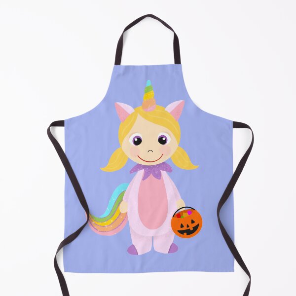 Item preview, Unicorn Girl Trick or Treater with Light Skin Blonde Hair designed and sold by MCIllustration.