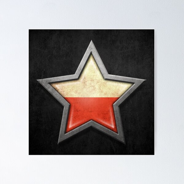 Item preview, Polish Flag Inside of an Aged and Scratched Star designed and sold by JeffBartels.