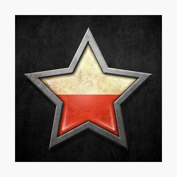 Item preview, Polish Flag Inside of an Aged and Scratched Star designed and sold by JeffBartels.