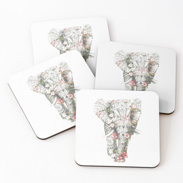 Item preview, Elephant pattern, green and pink designed and sold by Bashar-Design.