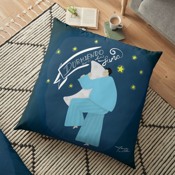 Sleeping with the moon Floor Pillow