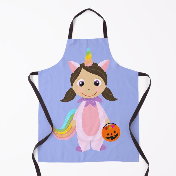Item preview, Unicorn Girl Trick or Treater with Medium Skin Brown Hair designed and sold by MCIllustration.