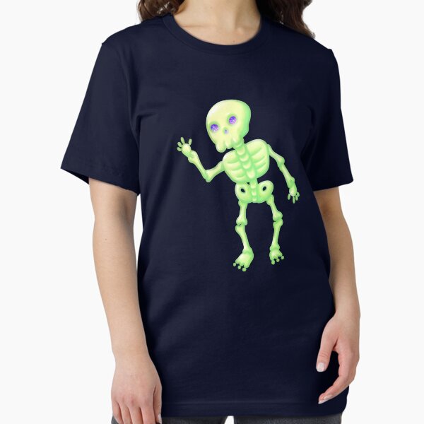 Green Yellow Glow Cute Skeleton Waving Art Essential T-Shirt