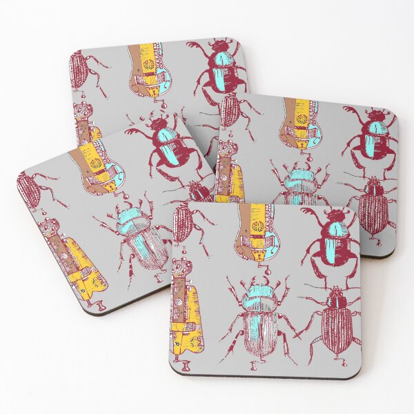 Item preview, Gurdy beetles grey designed and sold by inkle.