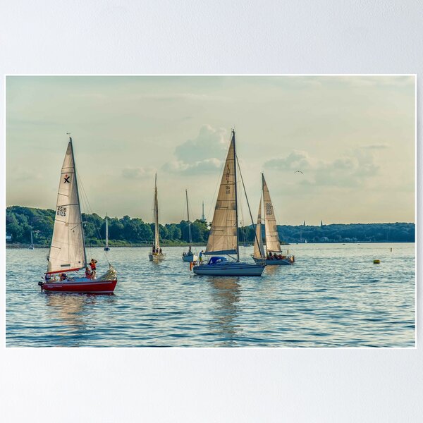 Boats in the Firth of Kiel Poster