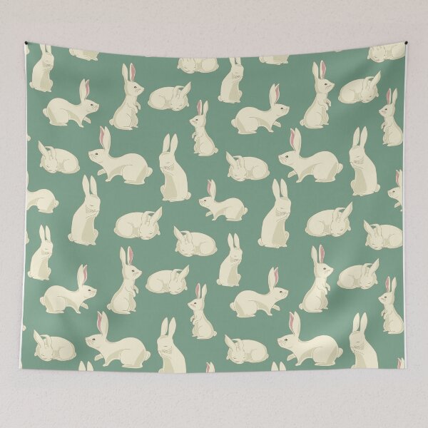 Item preview, Soft Bunny Pattern Muted Green  designed and sold by cherishakayart.