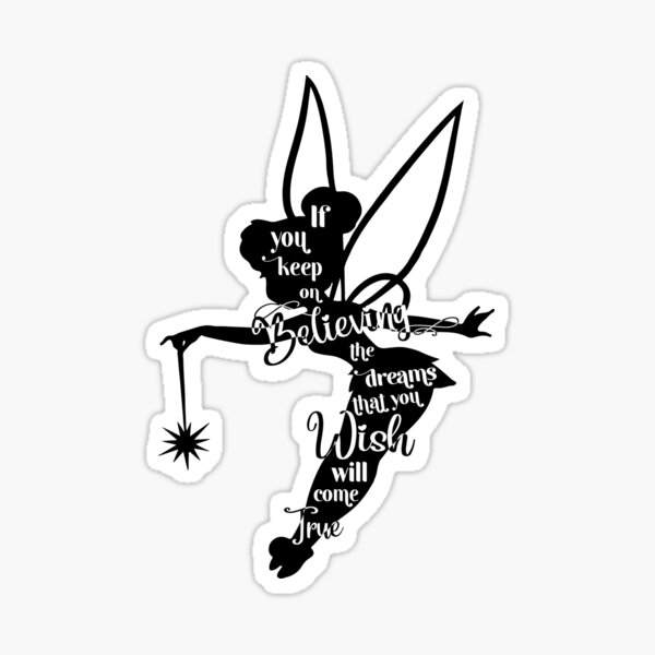 vinyl sticker decal tattoo laptop car not all who wander are lost peter pan tink 