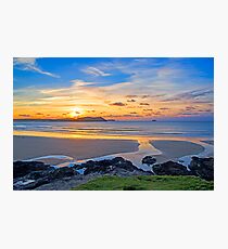Polzeath Cornwall Sunset Photographic Print