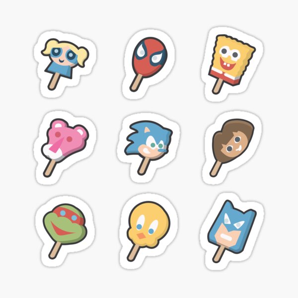 Character Ice Cream Bars Sticker