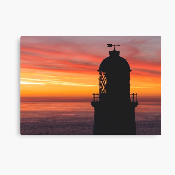 Sunset at Pendeen Lighthouse, Cornwall Canvas Print