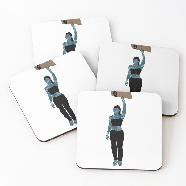 Item preview, BLM Protest Design Girl Marching Blue designed and sold by alexmason-.
